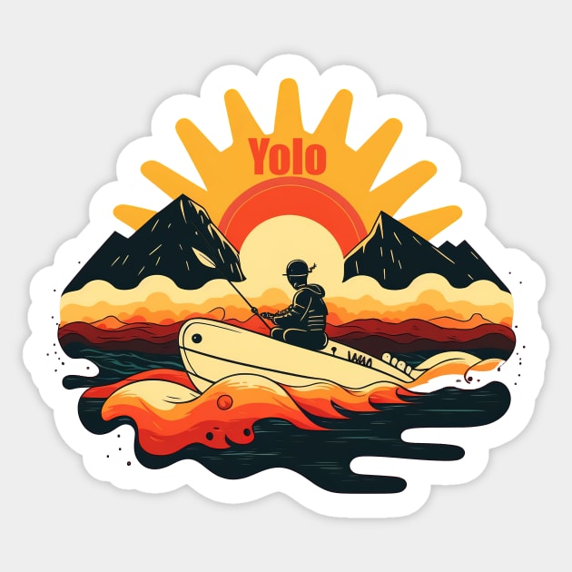 Yolo - Sailing Sticker by i2studio